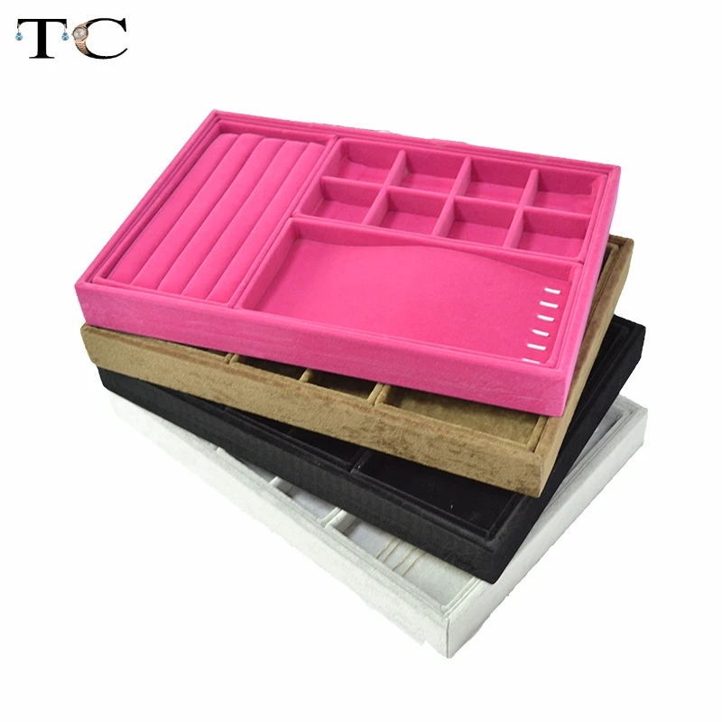 Бархатная шкатулка для ювелирных украшений демонстрационный бокс 4 цветов