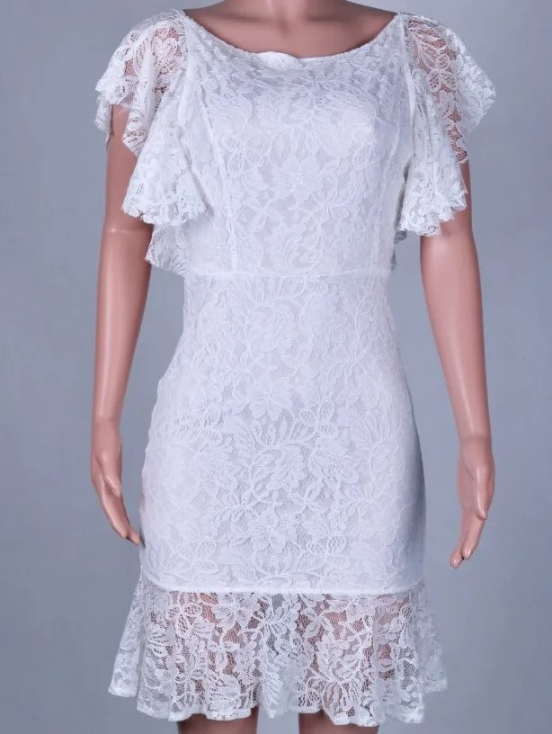 Летнее новое белое кружевное платье с оборками сексуальное без рукавов шитье