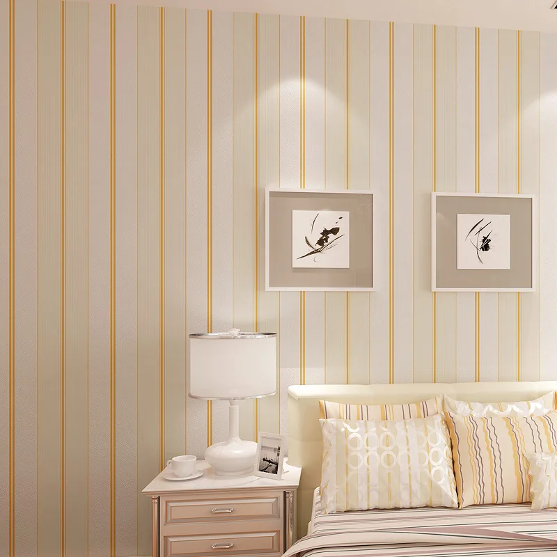 Высококачественная тканевая Фреска 3 D обои современные полосатые флок papel де parede