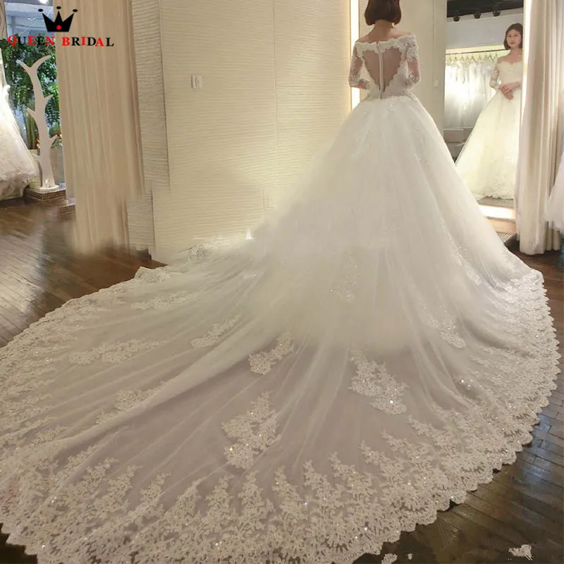 

Long Train Long Sleeve Pricess Lace Beading Formal Luxury Wedding Dresses Wedding Gown 2022 New Vestidos De Novia WS06