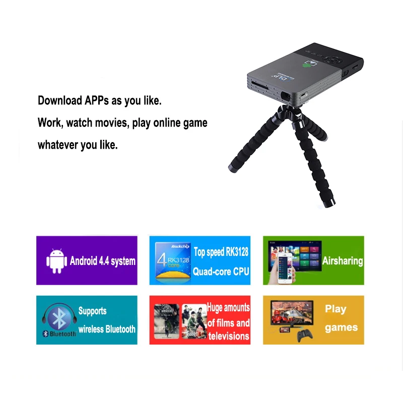 Everyone Gain A16 Mini Projetor HD Videoprojecteur Wifi Светодиодный источник питания проектор Android Smart