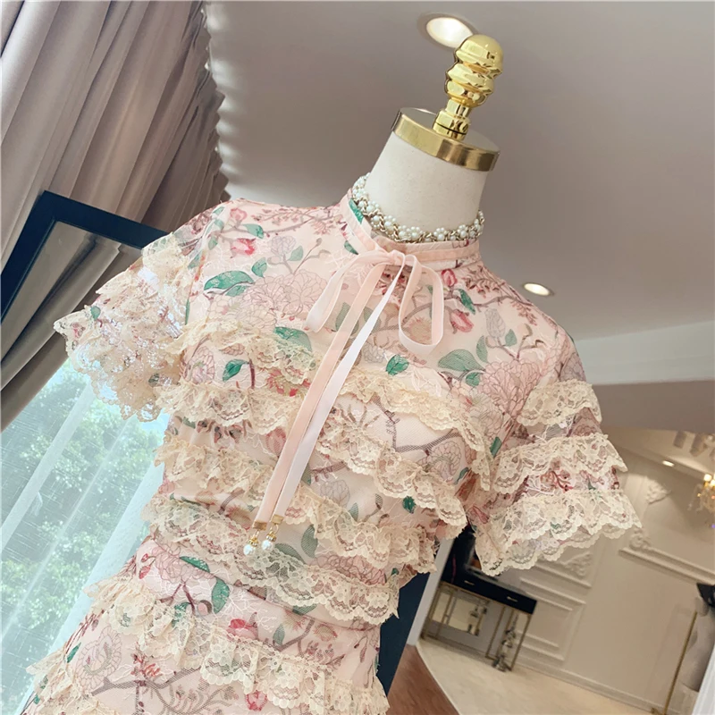 Высокая мода 2020 летнее дизайнерское подиумное платье женское с коротким рукавом