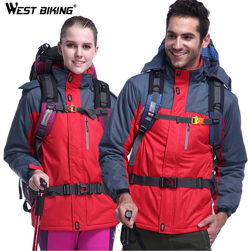 

WEST BIKING Women Men's Winter Fleece Thermal Jackets Outdoor Sports Windbreaker Hiking Trekking Camping Jackets M-5XL Coat