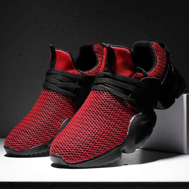 FANPAO 2019 модные мокасины для прогулки обувь без шнуровки мужчин сетка Flyknit