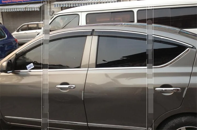 Пластиковый козырек для окон Nissan Sunny Versa дефлектор от солнца и дождя солнечных