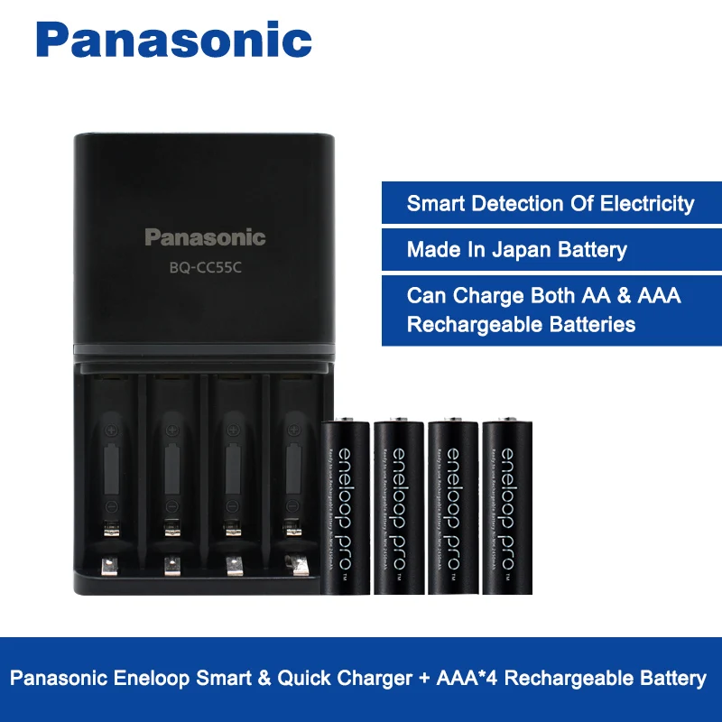 Оригинальные аккумуляторные батареи Panasonic высокой емкости 950mAh AAA 4 шт./лот 1,2 V Ni-MH батарея быстрое зарядное устройство для AA/AAA Eneloop