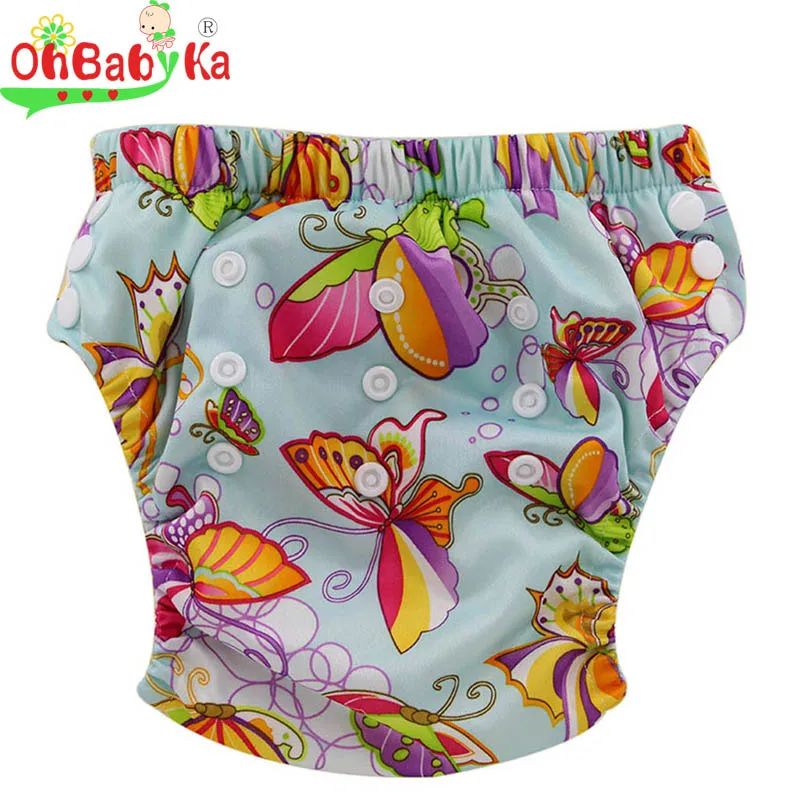 Детские тренировочные брюки Okbabyha 2020 моющиеся тканевые трусики для подгузников 12