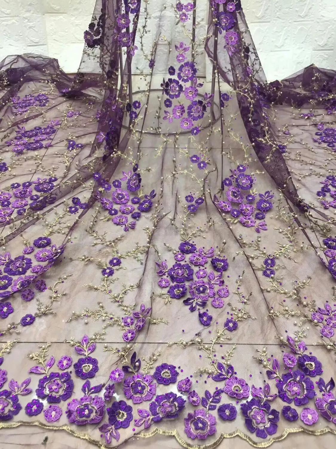 2019 Высокое качество красная роза французская кружевная ткань в нигерийском