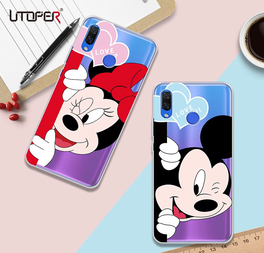 UTOPER Микки чехол для huawei Nova 3i случае Мышь силиконовый телефона Y9 2018 Y6 nova Etui |