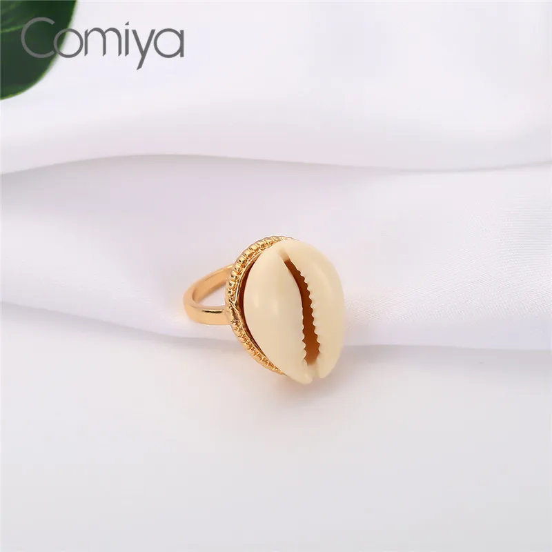 Кольца ракушки Comiya мозаика Этнические украшения из сплава цинка золотого цвета