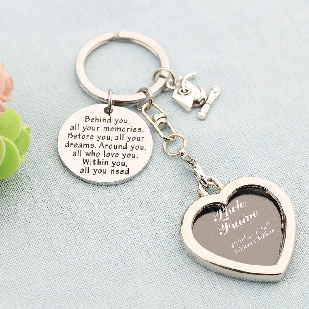 Yamily Graduation season gift behind you all need cap Phase box Stainless steel key chain necklace | Украшения и аксессуары
