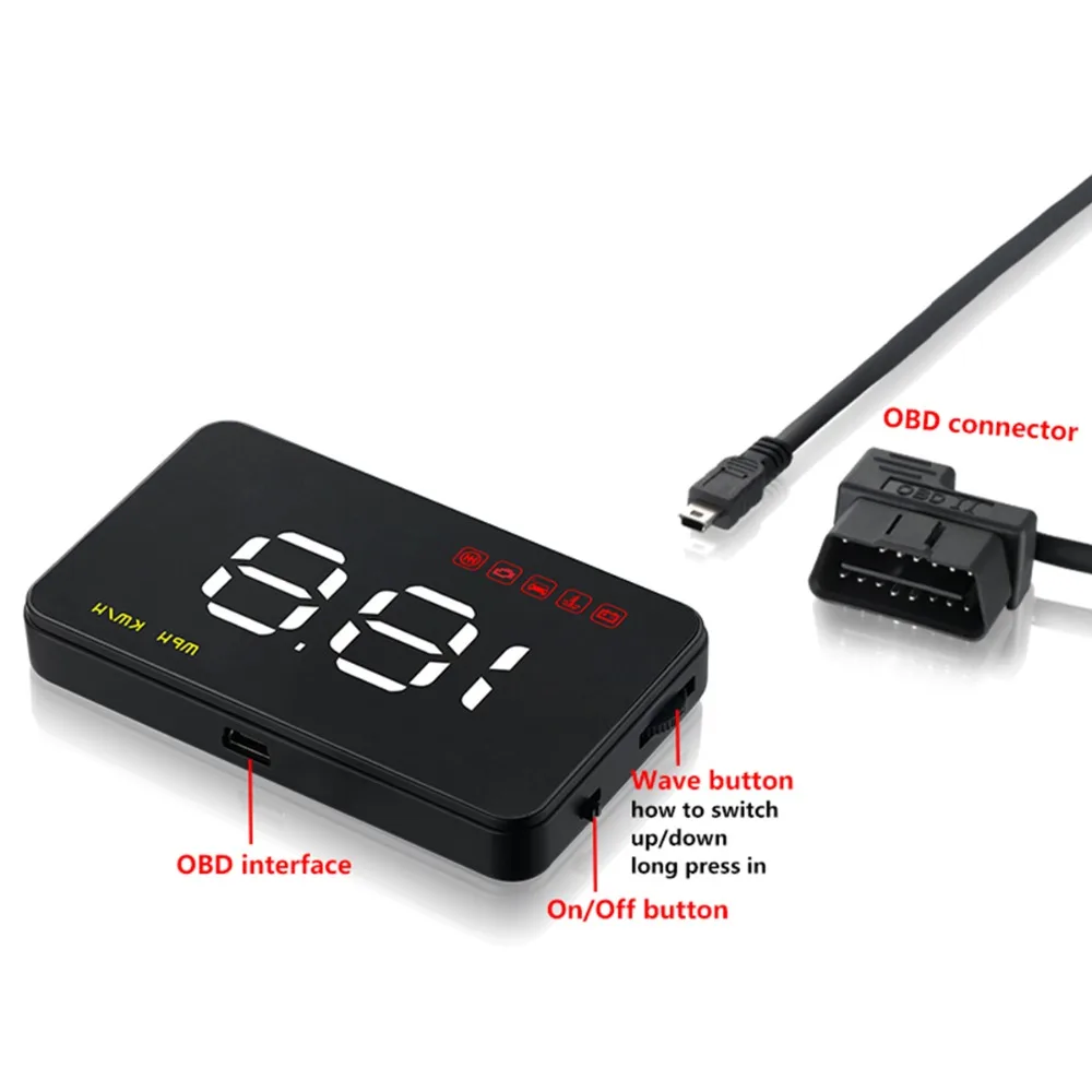 Автомобильный HUD Дисплей превышение скорости Предупреждение Системы проектор