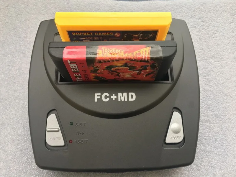 Высокое качество FC + SEGA Genesis/MD compact 16 бит и 8 2 в 1 двойная система игровая консоль