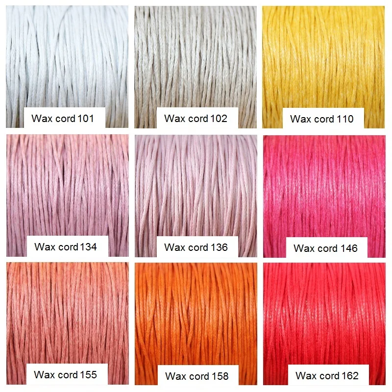 1 мм Хлопок Воск шнур 100 метров в рулоне Ювелирная веревка для DIY ювелирных изделий