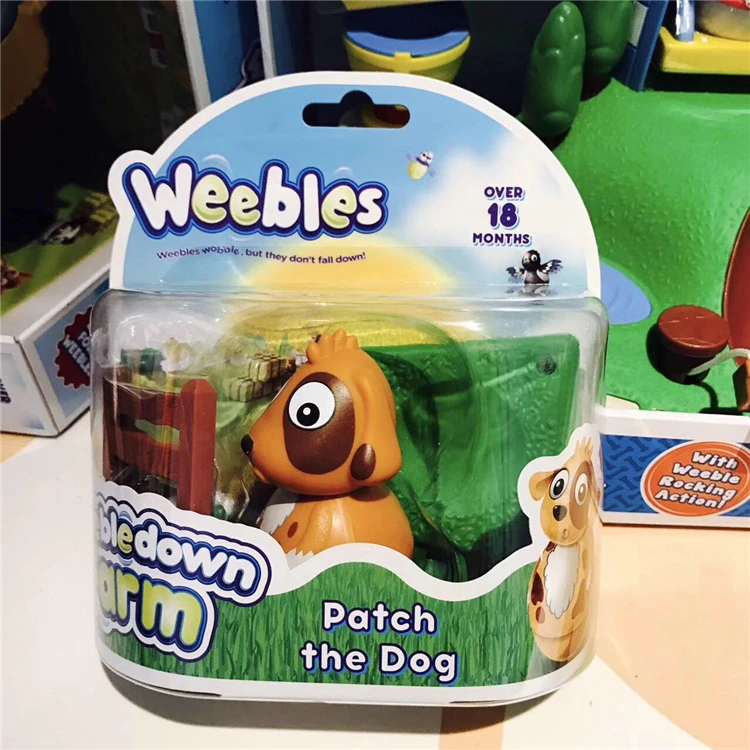 Weebledown фермы фигурка неваляшка и базы патч собака стакан игрушки Модель Набор