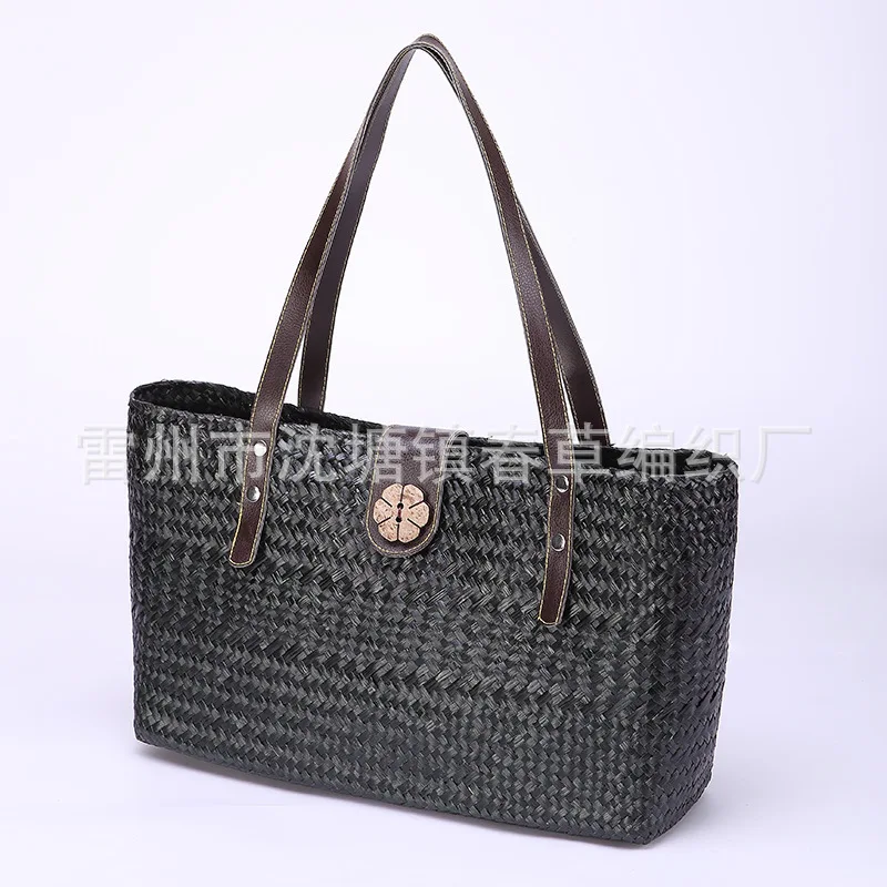 Женская плетеная пляжная Соломенная Сумочка в стиле ретро 32x21 см A4776|bag beach|straw shoulder