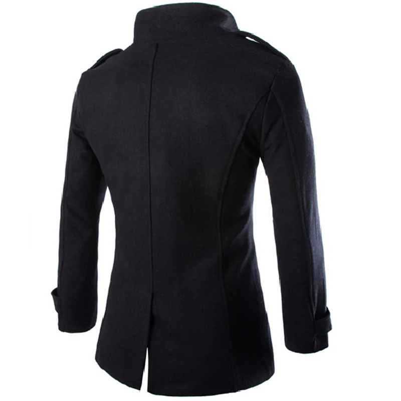 Medium Long Trench Coat Men Overcoat Winter Jacket Men 2018 Windbreaker Thick Solid Black Trench Coat Men English Style Costume