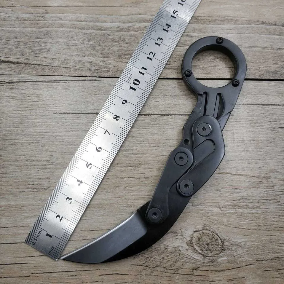 Small size black Прямая поставка, складной карманный нож karambit CSGO из нержавеющей стали, портативный механический тактический нож-коготь, инструмент для повседневного использования - Цвет: Small size black