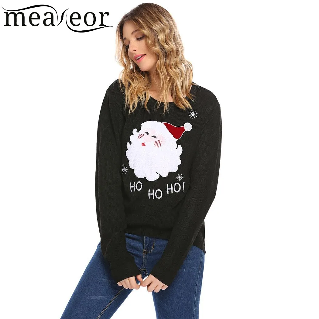 Meaneor/женские рождественские свитера повседневный теплый тонкий вязаный свитер с