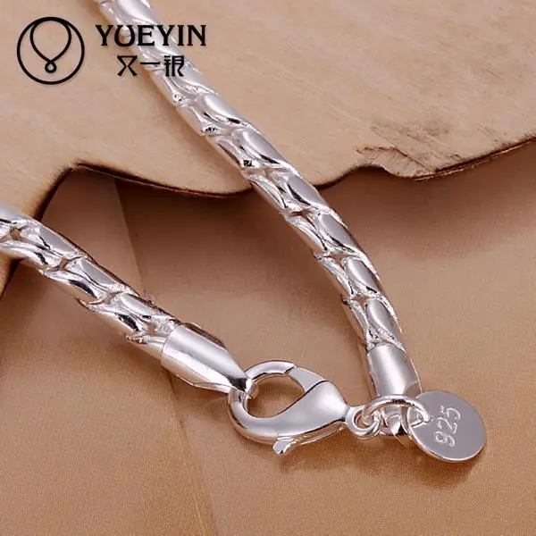 Посеребренный браслет для женщин и мужчин унисекс серебряные ювелирные изделия