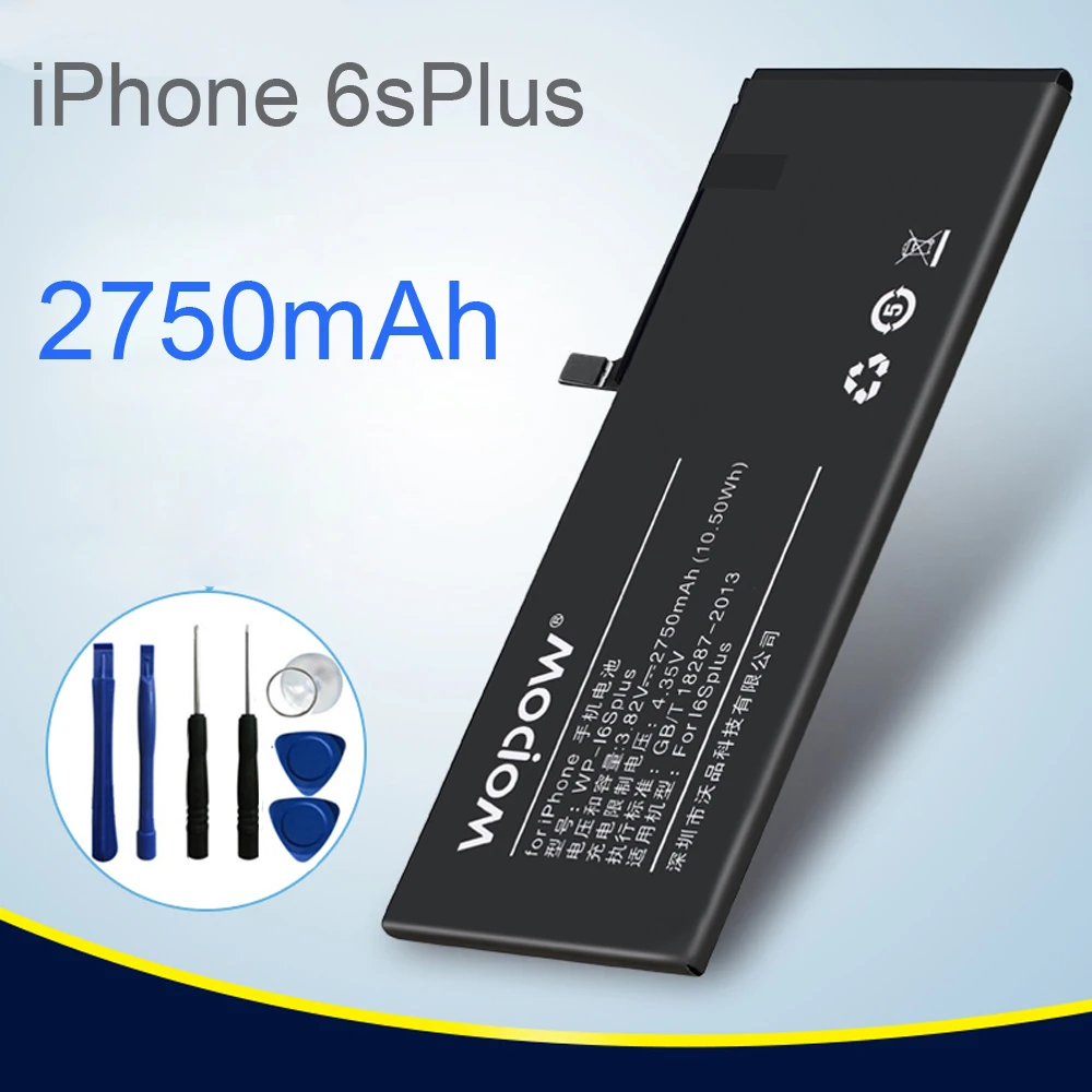 Замена бренда внутренний реальный 2750 mAh литий-ионный аккумулятор для iPhone 6 SPlus 5