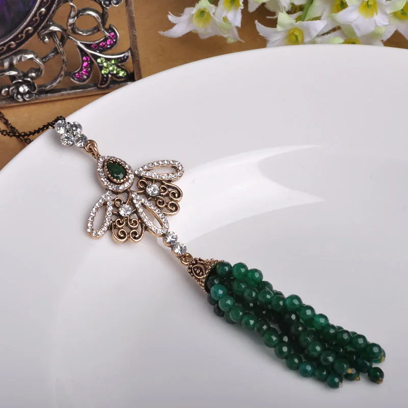 Женское винтажное ожерелье Blucome большое длинное с кисточками из турецких