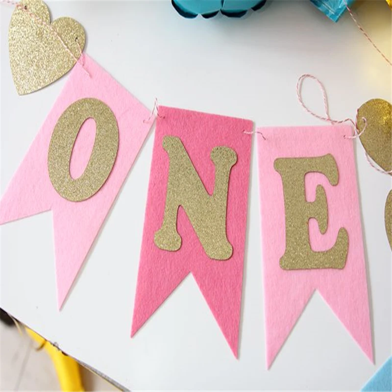 1 шт. сине-розовый баннер на стул гирлянда первый день рождения ребенка украшение