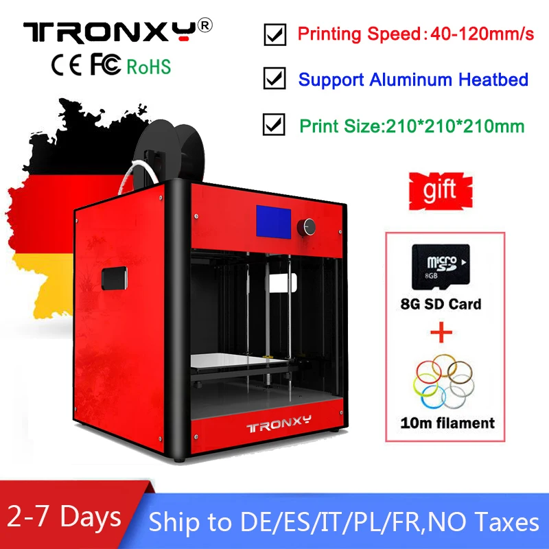 Tronxy 3d Принтер Комплект большого размера 3D печать 210x210x210 мм полная металлическая