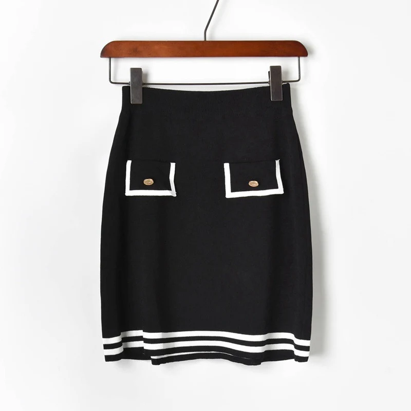 2019 Новый брендовый дизайнерский Элегантный женский комплект 2 шт. темно-синий