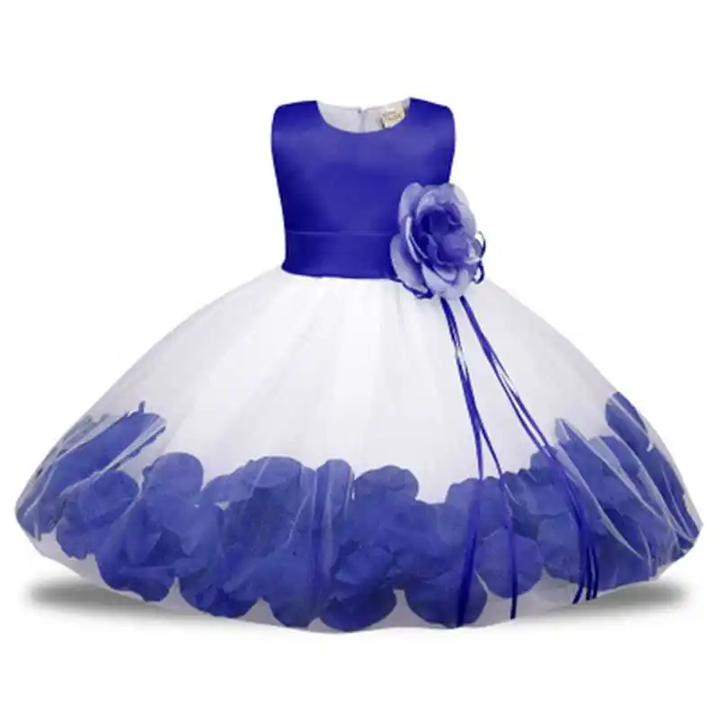 Летние Детские платья для девочек одежда младенцев с цветочной лентой тюлевый
