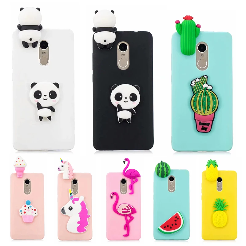 Силиконовый чехол для телефона с 3d изображением милой панды единорога кактуса