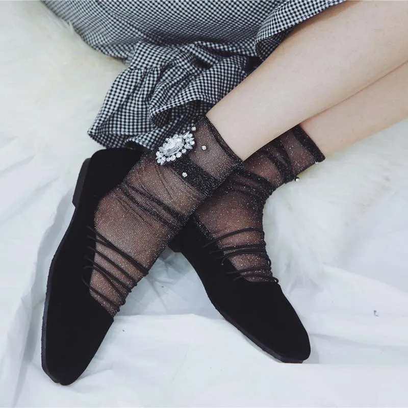 Женские ультратонкие прозрачные шелковые носки [COSPLACOOL] золотистые серебристые