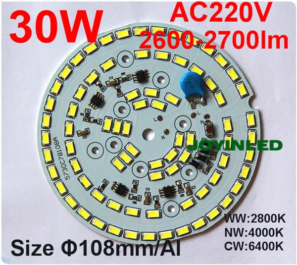 

10pcs led bulb lamp module Dimmable high bay light 30W AC220V 2700lm integrated Driver 5730 led PCB assembly downlights