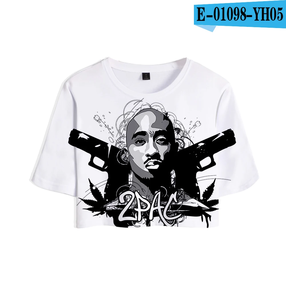 picture color 2Pac Tupac Amaru Shakur 3D принт Midriff-baring футболка женская летняя сексуальные повседневные вещи Harajuku короткий рукав Футболка Горячая Распродажа - Цвет: picture color