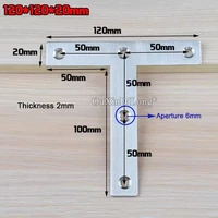 high quality 100pcs 120x120x20mm stainless steel flat corner braces t shape board frame joint shelf support brackets connectors