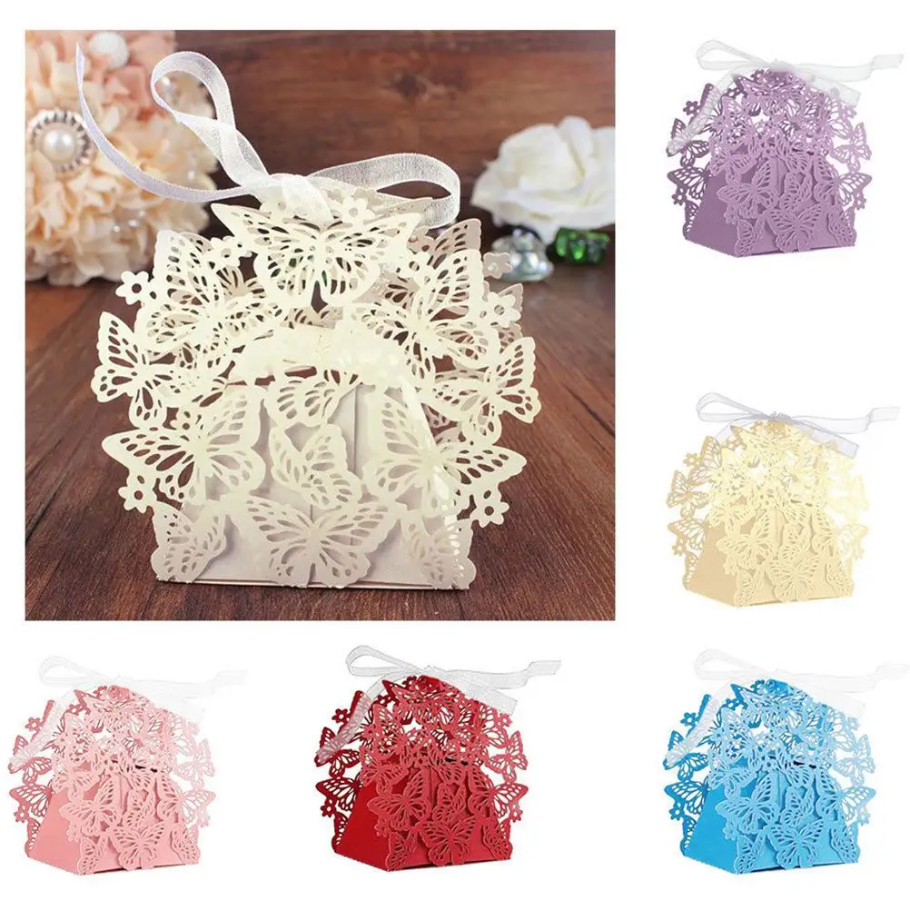 Новые Романтические свадебные сувениры Декор Бабочка DIY конфеты печенье