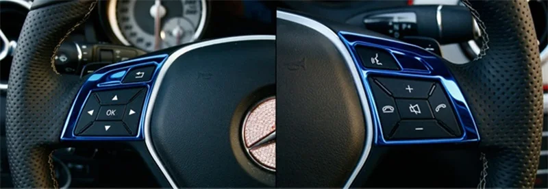 Автомобильный Стайлинг для Mercedes Benz A GLA CLA класс W176 X156 C117 кнопки рулевого колеса наклейка крышка отделка интерьера авто аксессуары