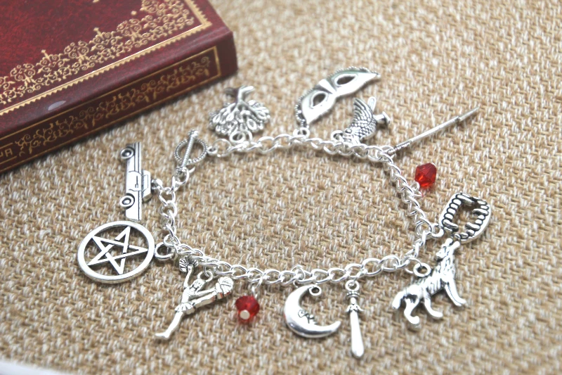 

12 шт. браслет в стиле "Дневники вампира", волшебный Шарм-браслет с вороном и маской в виде дерева с зубьями стрел