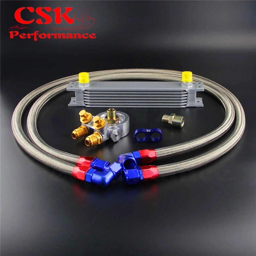 7 ряд термостат адаптер двигателя гоночный масляный охладитель комплект для