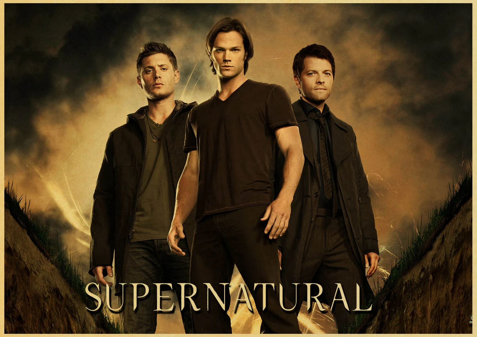 Постер сериала "Сверхъестественное" Jensen Ackles винтажные плакаты и принты крафт-бумага барная комната Домашний декор Настенная Наклейка - Цвет: K105