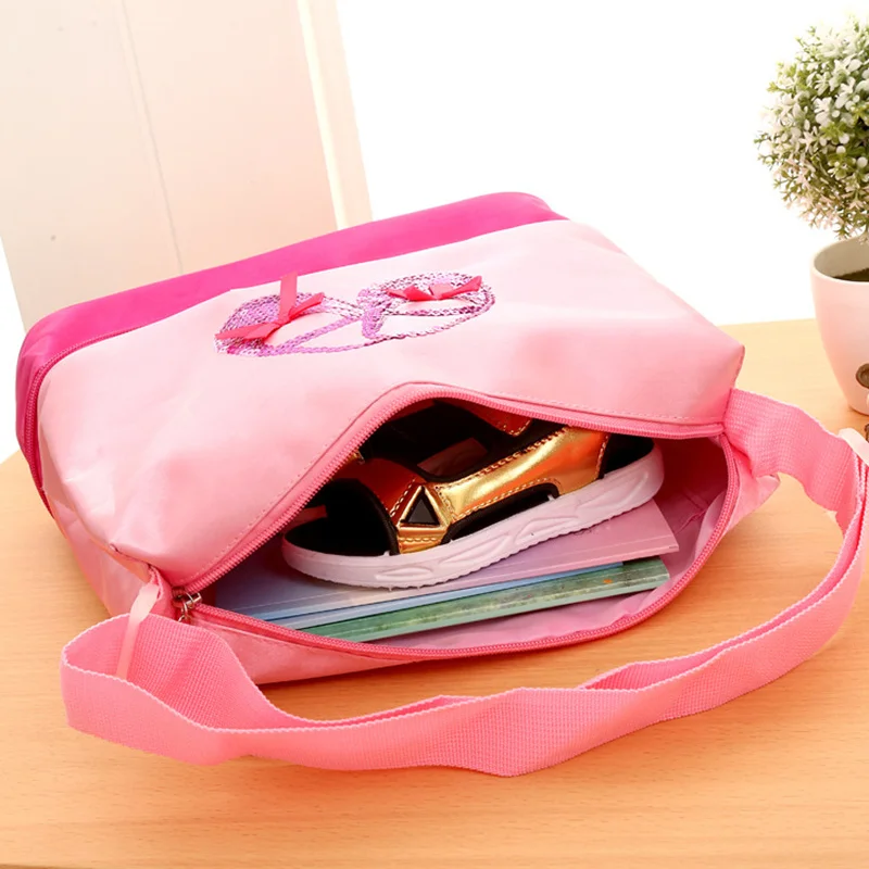 Розовые школьные сумки милые балетные Наплечные Детский рюкзак для танцев