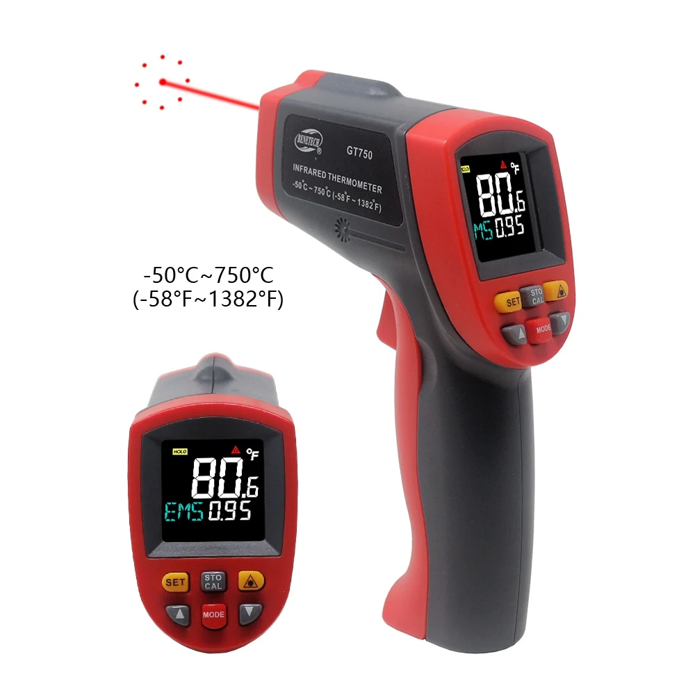 KT900 GT750 GT950 ИК инфракрасный термометр пирометр 0,1~ 1 Бесконтактный цифровой термометр температуры поверхности - Цвет: GT750