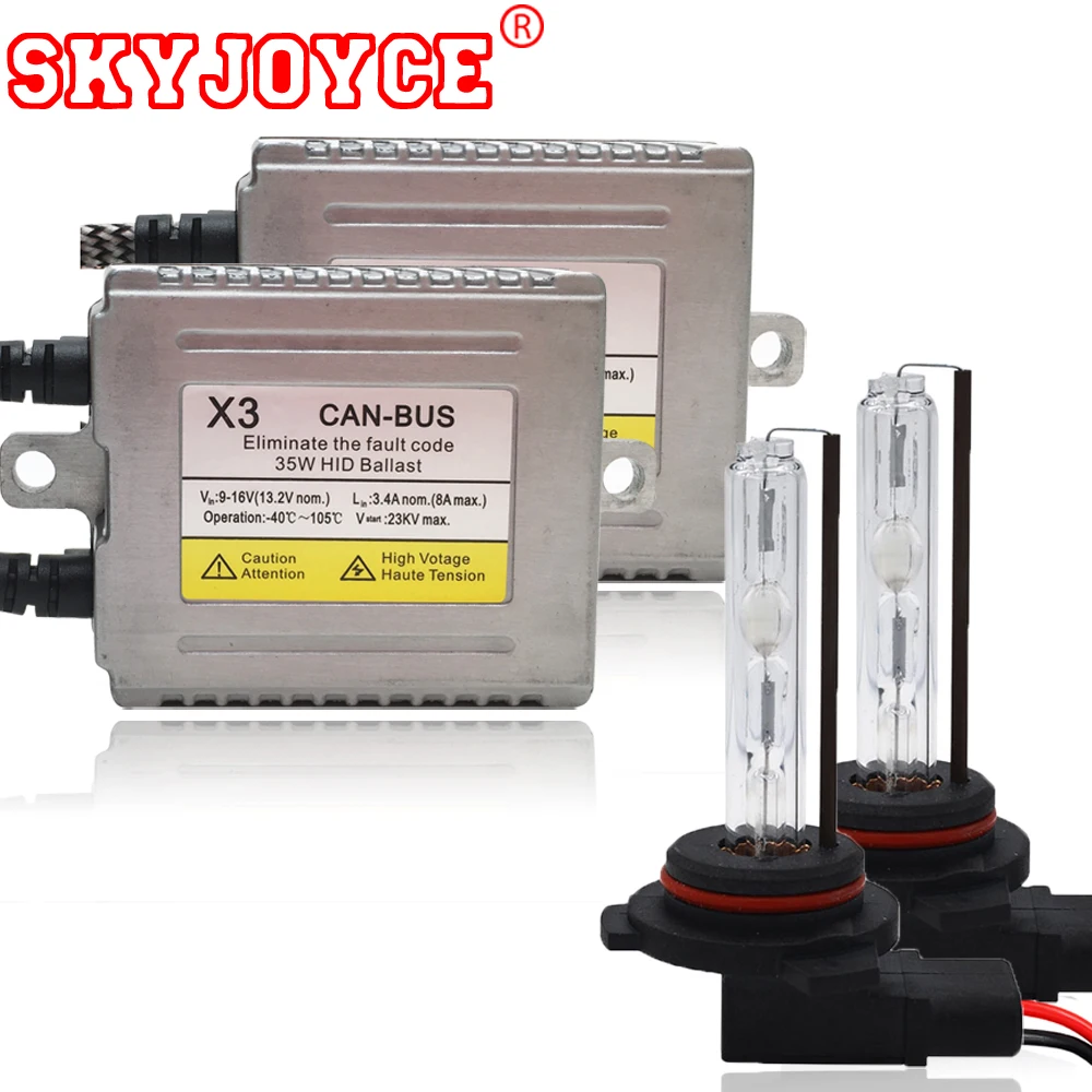 SKYJOYCE hid canbus комплект 35 Вт 12 В AC Качество HIR2 9012 без ошибок балласты canceller фара 4300K