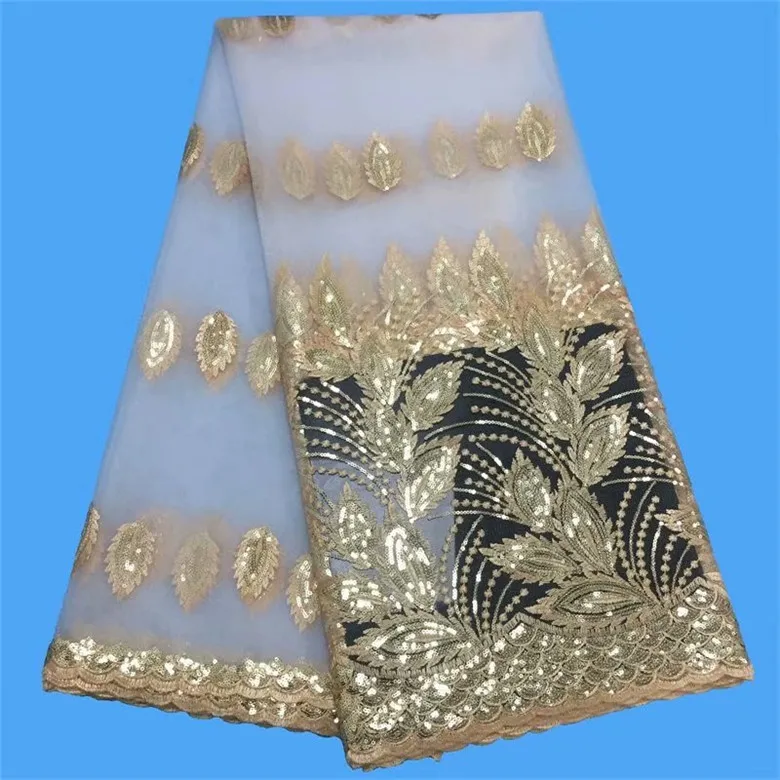 wholesale! 5yards african lace fabric with sequins nigerian 2019 high quality free shipping | Дом и сад