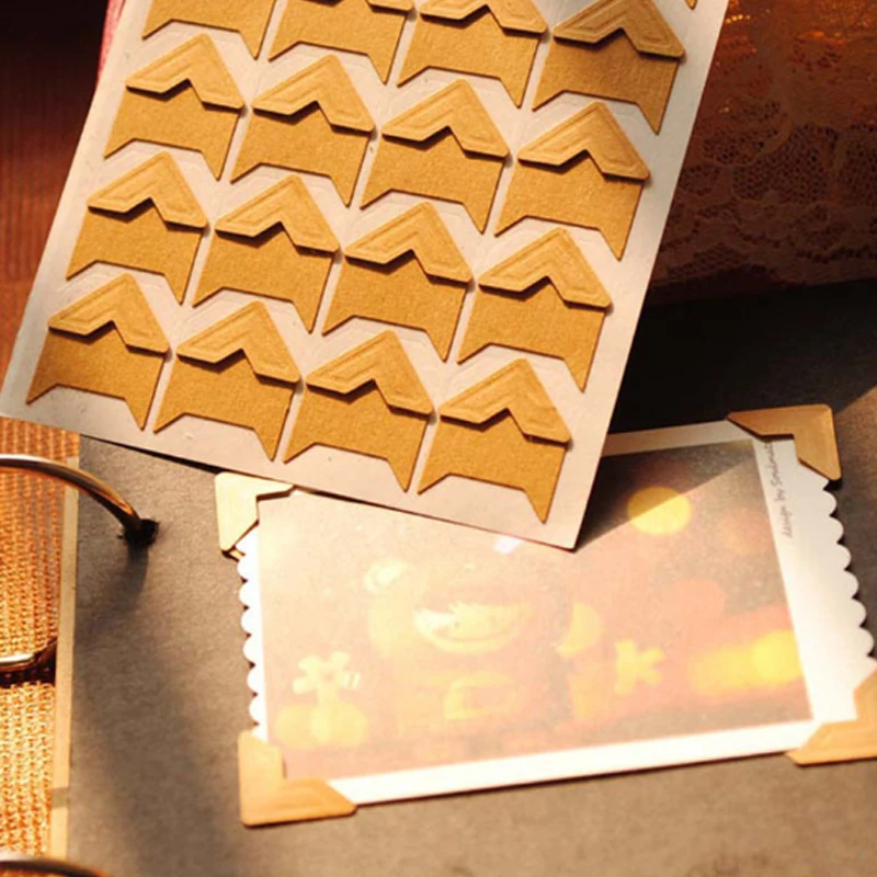 DIY винтажные Угловые крафт бумажные наклейки для фотоальбома Ретро фото сделай