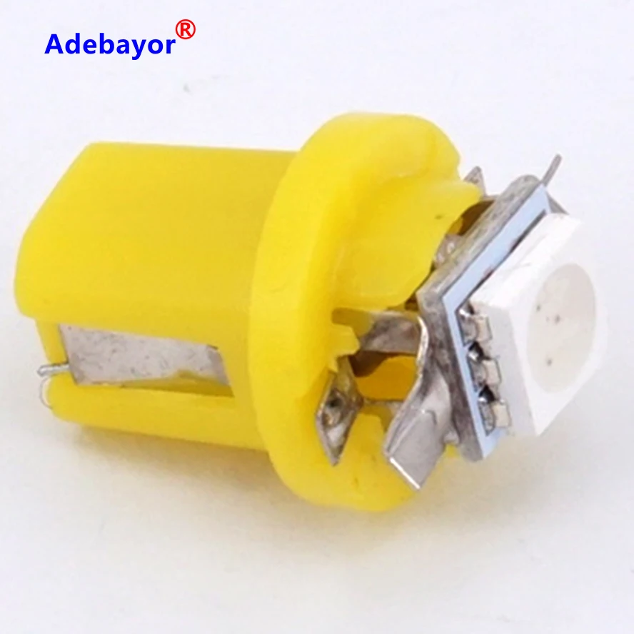 20 шт./лот T5 B8.5D 5050 1 SMD 2721 286 интерьерный купол для приборной лампы 12 В лампочка с