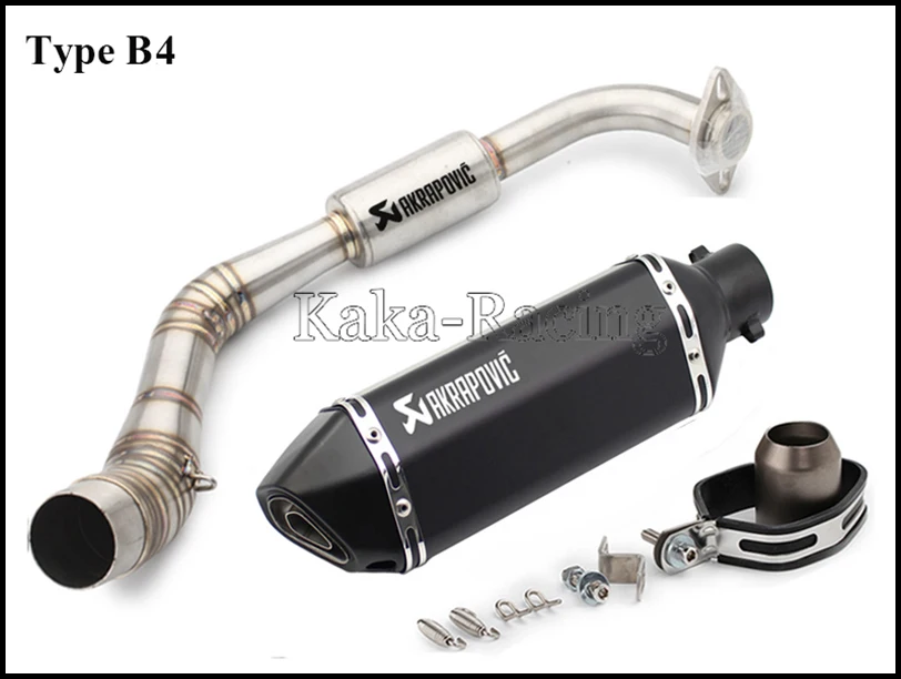 Для Yamaha NVX125 NVX155 NVX 155 125 Aerox155 мотоцикл выхлопной полной системы скольжения на трубы с Akrapovic выхлопной глушитель - Цвет: Type B4