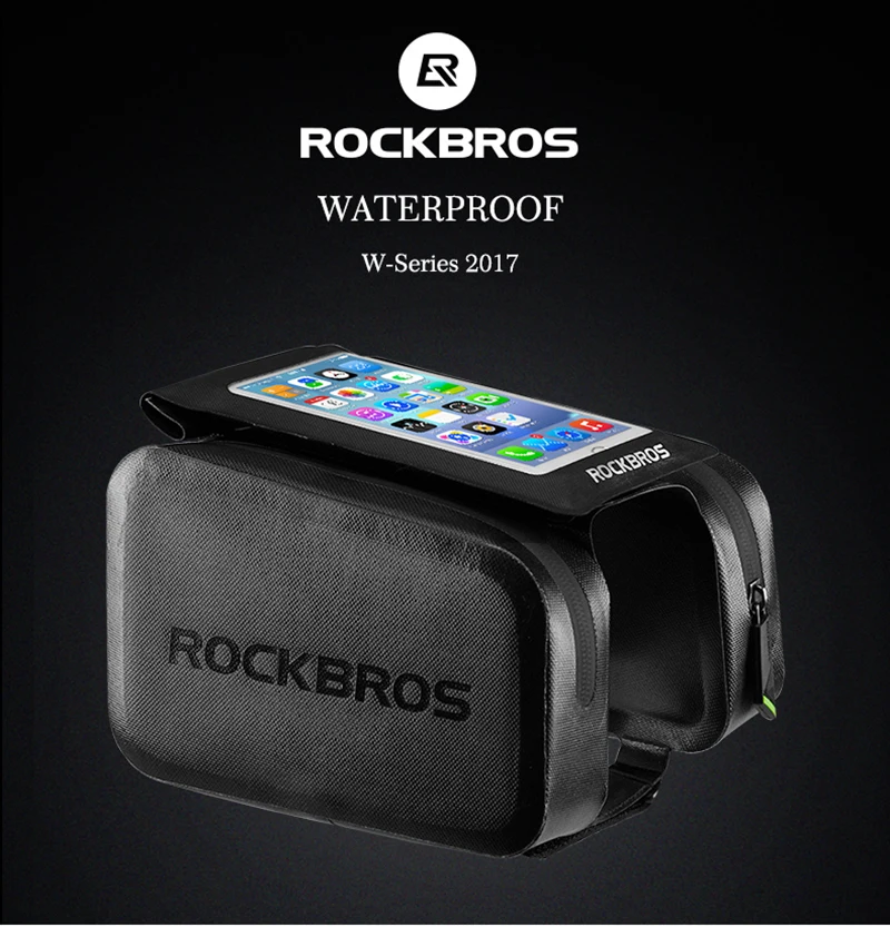 ROCKBROS велосипедная каркасная сумка 6,0 ''велосипедный инструмент Топ кошелек-туба сумка Велоспорт водонепроницаемый передний сенсорный экран телефон сумка две молнии корзина