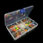 10 шт.30 шт., разноцветные приманки-ложки, металлическая жесткая приманка, набор рыболовных снастей с коробкой для пресной воды, окуня, щуки