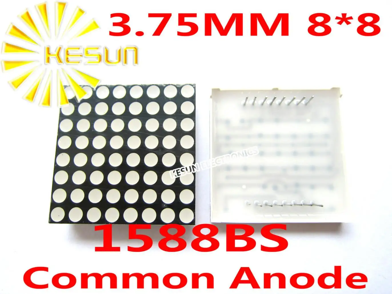 

50PCS x 3.75MM 8X8 Red Common Anode/Cathode 38*38 LED Dot Matrix Digital Tube Module 1588BS 1588AS Display Module Light Beads